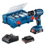 Perceuse à percussion Bosch Professional GSB 18V-45 + 2 batteries 2,0Ah + Chargeur GAL 18V-20 - 06019K3306