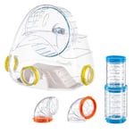 Ferplast Ensemble de Tubes Hamster, Accessoire Cage Hamster, Total 4 pièces, Comprend Salle de Sport avec Roue Hamster, Tunnels Hamsters avec Trous de Ventilation et Raccords, KIT Gym, Jouet Hamsters