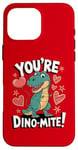 Coque pour iPhone 16 Pro Max Costume de dinosaure T-Rex pour la Saint-Valentin