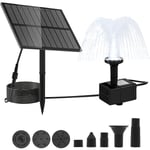 Beijiyi - Fontaine solaire d'extérieur - Fontaine solaire pour extérieur avec filtre - Pompe solaire pour fontaine avec 6 buses pour colibri, bassin,