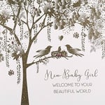 New Baby Girl, Welcome to your Beautiful World #GS43 Handmade Greeting Card b...