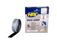 Hpx Duo Grip - Svart Självhäftande Kardborreband 25Mm X 2 M