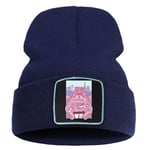 ZZDGFC Sailor Moon Dessin Animé Imprimé Unisexe Casquette Dessin Animé Chaud Hiver Casquettes Couleur Unie Simples Casquettes Tricotées Casquette Créative   Bleu Marine