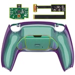 eXtremeRate Chameleon Green Purple Programable Rise Remap Kit for ps5 Controller, Upgrade Board & Redesigned Back Shell & Back Buttons Attachment for ps5 Controller - Controller NOT Included