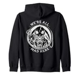 Alice in Wonderland - We're All Mad Here Rabbit Hatter Quote Zip Hoodie