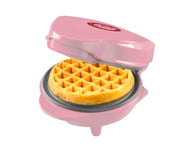 Bestron Mini Gaufrier en édition de Noël, appareil à gaufres avec revêtement antiadhésif, Gaufrier idéal pour Noël, les fêtes ou comme cadeau, taille de la gaufre: 10 cm, couleur: Rose Mat