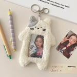 e Cat Plush Photocard Holder Kpop Idol Photo Sleeve Protective White