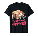 Cat Lover | Pet | Kitten | My Medicine For Happiness T-Shirt