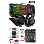 Pack GAMER PRO-ULTIMATE MKH5 SOURIS RGB + CLAVIER RGB + TAPIS SOURIS RGB + CROSSGAME convertisseur consoles NINTENDO SWITCH / PS4 XB