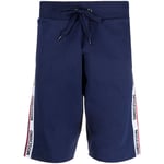 Moschino Mens Branded Tape Legs Navy Blue Shorts material_cotton - Size X-Large