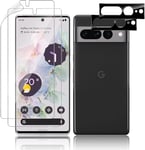 2+2 Pièces Protection Écran Pour Google Pixel 7 Pro Protecteurs D'écran+Caméra Arrière Vitre Protecteur Anti Rayures Sans Bulles Hd Film Protection Ecran Avec Outil D'installation