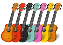 7pcs Ukulele Soprano Uke Hawaii Ukulélés Toutes Couleurs Bois en Tilleul Set