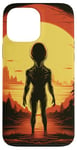 iPhone 13 Pro Max Cute Green Alien Head UFO Space Face || Alien Case