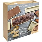 ScrapCooking - Coffret Moules Silicone Bûche de Noël - Avec Insert, Tapis Génoise, Support Doré et Recette Bûche Poire Chocolat - Gouttière Souple Pâtisserie - Coloris Doré - 1939