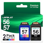 LOFBLAT 56 57 Cartouches d'encre Compatibles pour HP 56 57 pour DeskJet 450ci 5150 5550 9680 OfficeJet 4212 4215 PSC 1210 1215 Photosmart 7550 7760 7960 (2 Pack)