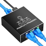 NEUTYPECHIC Switch RJ45 Multiprise Ethernet 3 Ports, 1000 Mbps LAN Splitter 1 à 3, Switch Ethernet Gigabit RJ45 Aluminium avec Câble Type C pour Ordinateurs, Commutateurs, Téléviseurs, Routeur