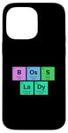 Coque pour iPhone 14 Pro Max Patron Lady Tableau périodique Cadeau scientifique STEM Laboratoire Femme