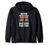 Old Man Running Humor Design Funny Runner Zip Hoodie