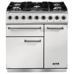 Falcon F900DXDFWH/N Deluxe 90cm Dual Fuel Range Cooker in White and Nickel