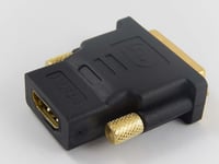 vhbw Adaptateur HDMI-DVI pour connexion d'appareils DVI - Port HDMI-A femelle vers connecteur DVI, noir