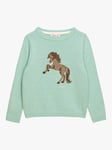 Trotters Kids' Pony Wool Blend Jumper, Sea Green