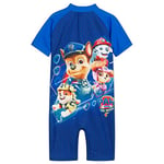 Paw Patrol Swimming Costume Boys Swimsuit All in One Short Sleeve UV50 Protection (2-3 Years) Navy