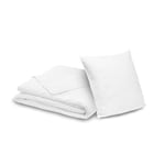 Home Collection Pack Couette Câline 1 Personne 140x200 cm avec 1 Oreiller 60x60 cm LKS25, Blanc