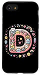 Coque pour iPhone SE (2020) / 7 / 8 Lettre initiale D dans le style artistique kawaii