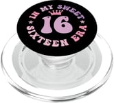 In My Sweet Sixteen Era 16th Birthday Groovy Retro 16th PopSockets PopGrip for MagSafe