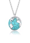 Elli Collier Femme Pendentif Globe Terrestre Howlite en Argent Sterling 925