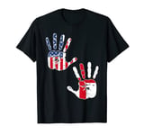 USA England Shirt | Proud Handprint Flag American English T-Shirt