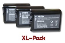 vhbw 3x Batteries compatible avec Sony Alpha A7S, ILCE-6000 appareil photo, reflex numérique (950mAh, 7,2V, Li-ion) avec puce d'information