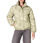 Amazon Essentials Women's Relaxed Fit Mock-Neck Short Puffer Jacket (Available Size) (Previously Daily Ritual), Olive Speckled Print, XXL Plus