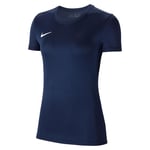 NIKE Womens Dri-fit Park 7 Jby T-Shirt, Midnight Navy/White, M EU