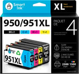 Compatible Remplacement des Cartouches d'encre pour HP 950XL 951XL 950 XL 951 XL High Yield 4 Pack (Black & C/M/Y) pour HP Officejet