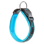 Ferplast Collier Chien Sport Dog, Collier pour Chien de Taille Grande, Rembourrage Doux, Coutures réfléchissantes, Étiquette pour Le nom de l'animal, Reglable, Taille: 2,5 cm (45-55 cm), Bleu