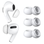 3 Pairs Replacement Earbud Tips for AirPods Pro - Silicone Ear Tips M – White