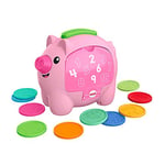 Fisher-Price Laugh & Learn Count & Rumble Piggy Bank, musical baby toy with fun motion action, GJC68