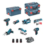 BOSCH Kit 12V BMK7-28DD3 (GSR 12V-15+GDR 12V-105+GKS 12V-26+GOP 12V-28+GSA 12V-14+GLI 12V-80+GHO 12V-20+3 x 2,0 Ah+GAL1230CV )