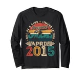 10 Years Old Vintage April 2015 10th Birthday for Boys Girls Long Sleeve T-Shirt