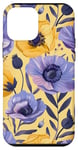 Coque pour iPhone 12 mini Jaune Pop Art Tropical Mignon Violet Esthétique Anémones