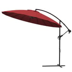 vounot Parasol Déporté de Jardin Shanghai 3M avec Manivelle Anti-Retour 18 Baleines en Fibre de Verre Parasol Inclinable Toile avec Protection UV Inclus Housse de Protection Rouge