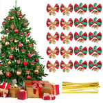 Darryy Noeud de Ruban de Noël, 20 Pièces Noeud Rouge Noel, Mini Nœud Rouge, Noeud Sapin Noel, Arc pour Le Sapin de noël, Decoration Noel pour Guirlande, Sapin de Noël, Cheminée, Porte