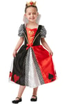 Girls Alice In Wonderland Queen Of Hearts Fancy Dress Costume