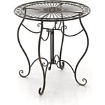 Table de jardin ronde en fer forgé - CLP - INDRA - Style nostalgique - Diamètre Ø 70 cm - 6 couleurs au choix