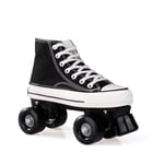 ZXSZX Women Roller Skates Girls Luminous Roller Skates Roller Skates Double Row Roller Skates Fun for Adults Men Boys and Women Unisex with Tote Bag,Black-42-US:9.5