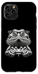 Coque pour iPhone 11 Pro Lunettes Nerdy Dragon Barbu Amusant Gamer