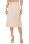 Vlazom Jupon Femme Longue Jupes de Robes Fond de Jupe avec Dentelle Jupon pour Femme Demi-Jupe avec Dentelle Jupon sous Robe，Beige，XL