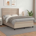 Lit � sommier tapissier avec matelas Cappuccino 140x190 cm