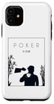 Coque pour iPhone 11 Poker chinois Hanzi Texas Holdem Poker mains joueur poker